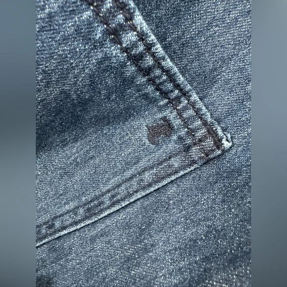 Juicy Couture Release Hem Crop Wide Leg Nonstretch Denim Overalls Sz XL - Picture 6 of 7